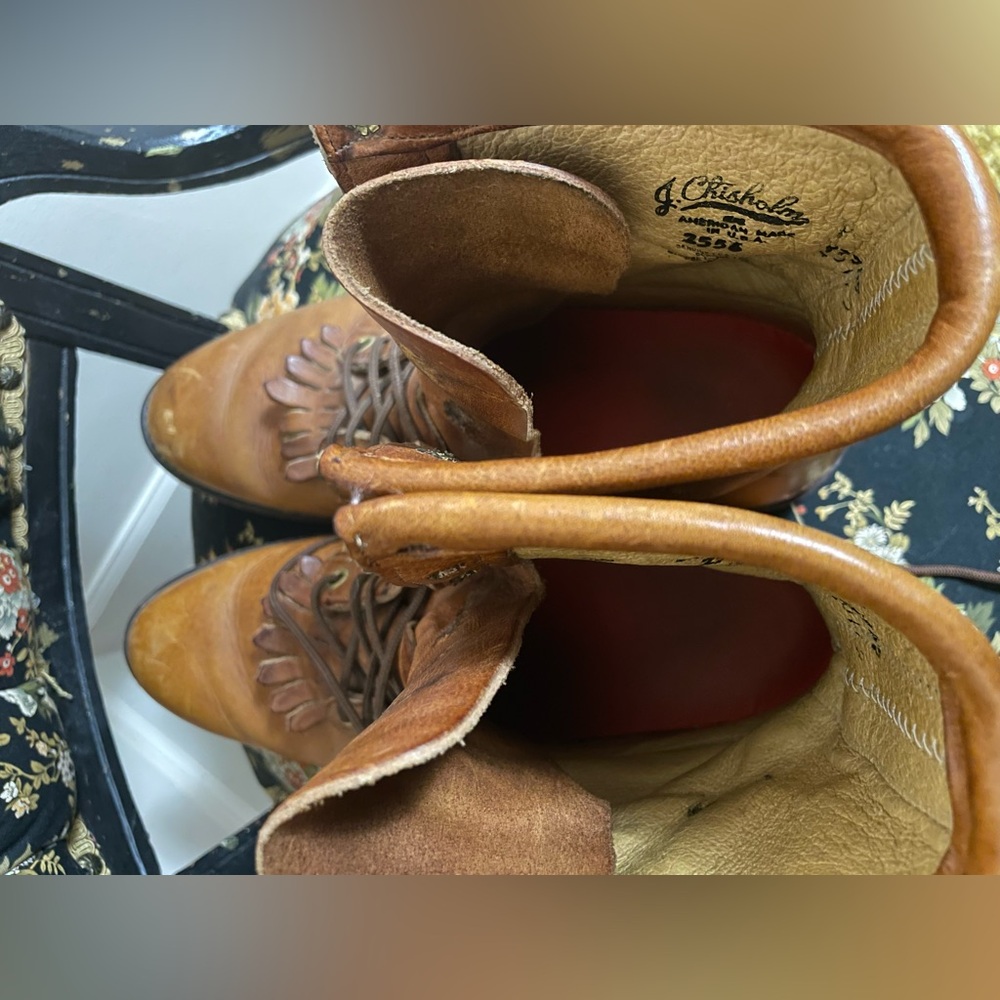 Vintage J. Chisholm Tan Lace Up Boots - Picture 8 of 11
